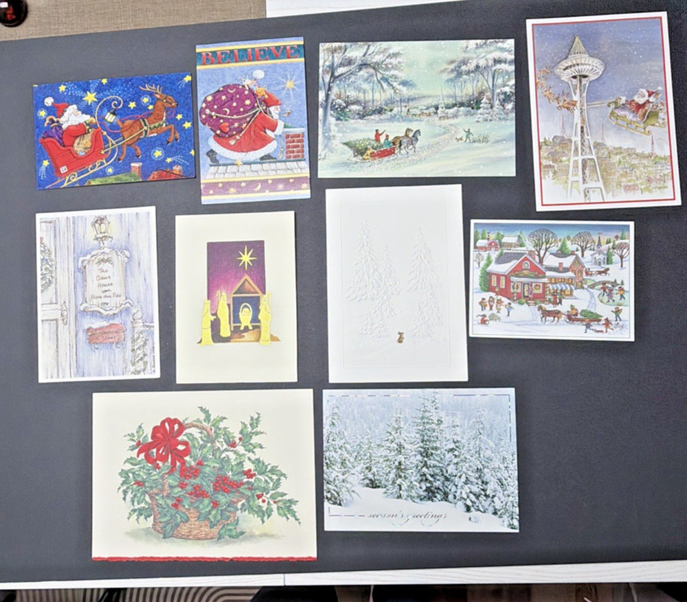 Vtg Lot of 10 Christmas Cards Hallmark Linda David Clementson Sunshine Engelbrei